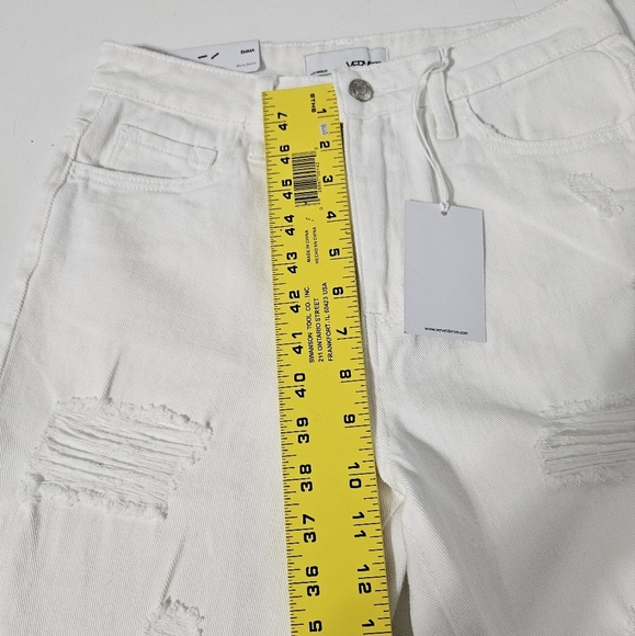 NWT Vervet Women's Emma Denim Distressed Frayed Mom Jeans White Size 26 B22 - Picture 8 of 10